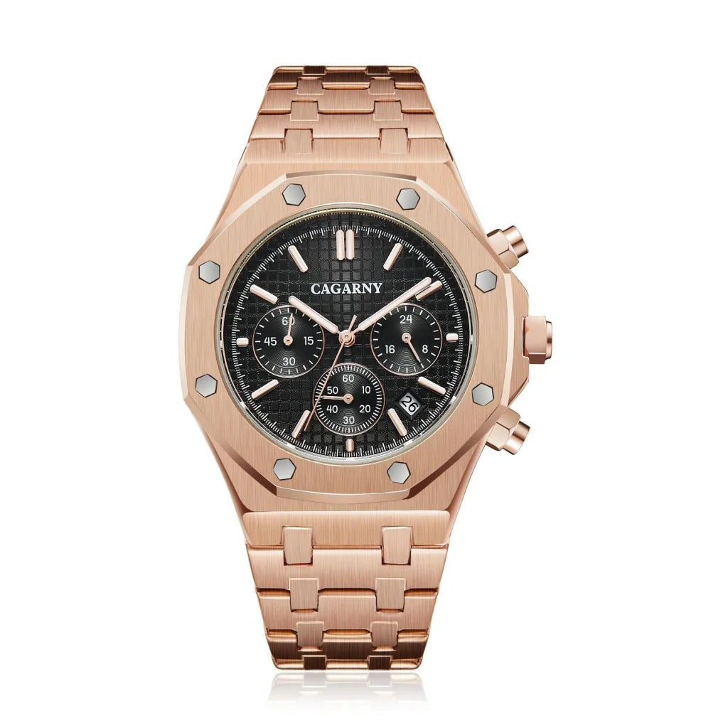Men Simple Steel Quartz Watch with Band - 6835 - Silver