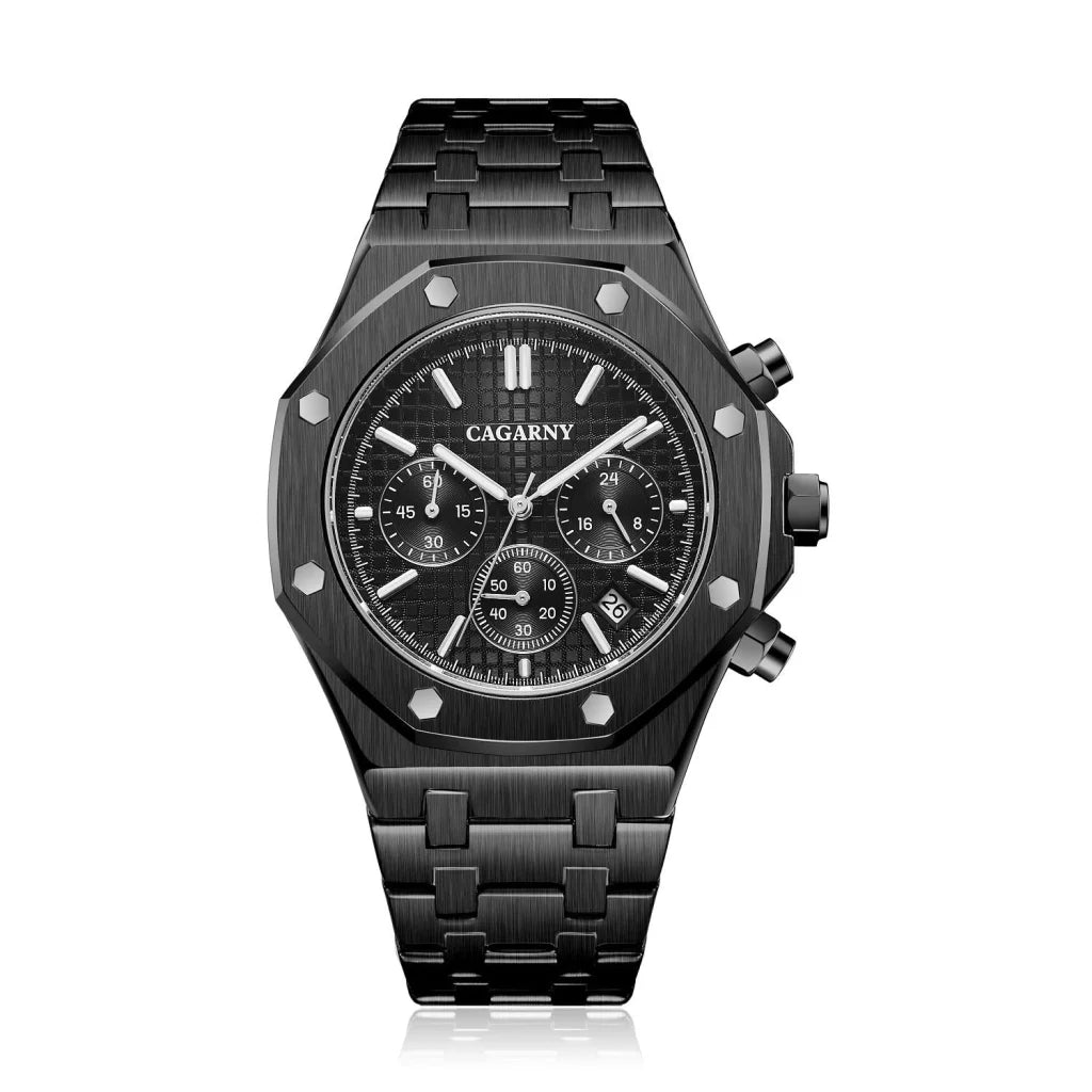 Men Simple Steel Quartz Watch with Band - 6835 - Silver