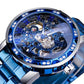 Men Skeleton Diamond Mechanical Watch - Luminous Pointer
