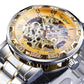Men Skeleton Diamond Mechanical Watch - Luminous Pointer