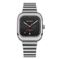 Men Square Steel Strap Quartz Watch - Casual Style - Black