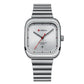 Men Square Steel Strap Quartz Watch - Casual Style - White