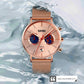 Men Stainless Steel Quartz Watch with Map Pattern Calendar