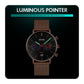 Men Stainless Steel Quartz Watch with Map Pattern Calendar