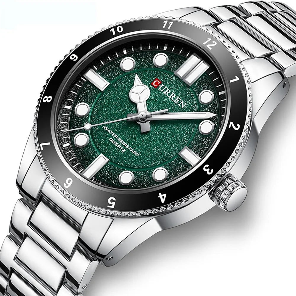 Men Steel Strap Business Quartz Watch - Sporty Design