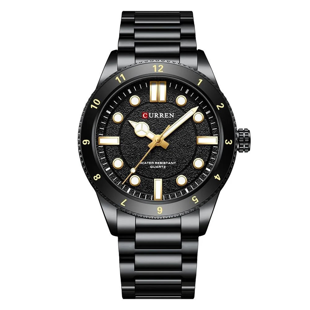 Men Steel Strap Business Quartz Watch - Sporty Design