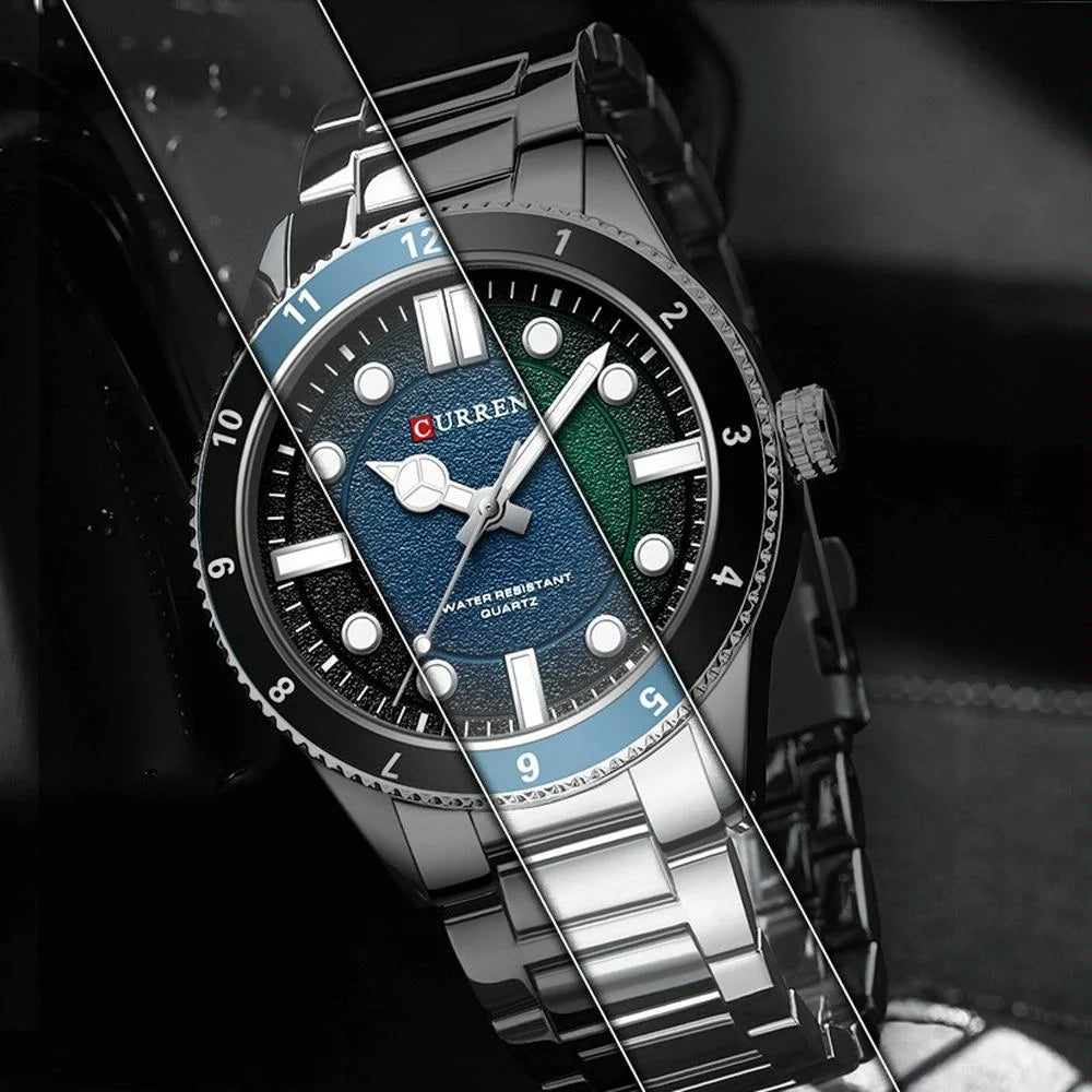 Men Steel Strap Business Quartz Watch - Sporty Design