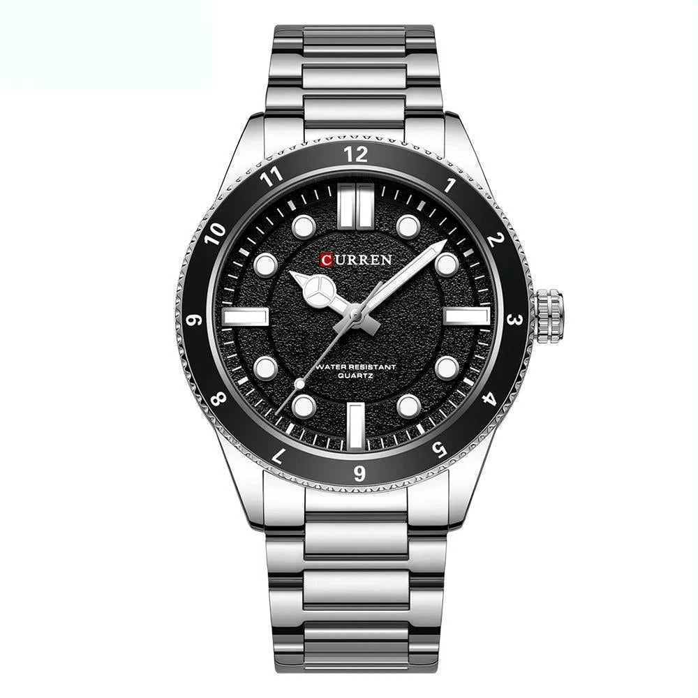 Men Steel Strap Business Quartz Watch - Sporty Design
