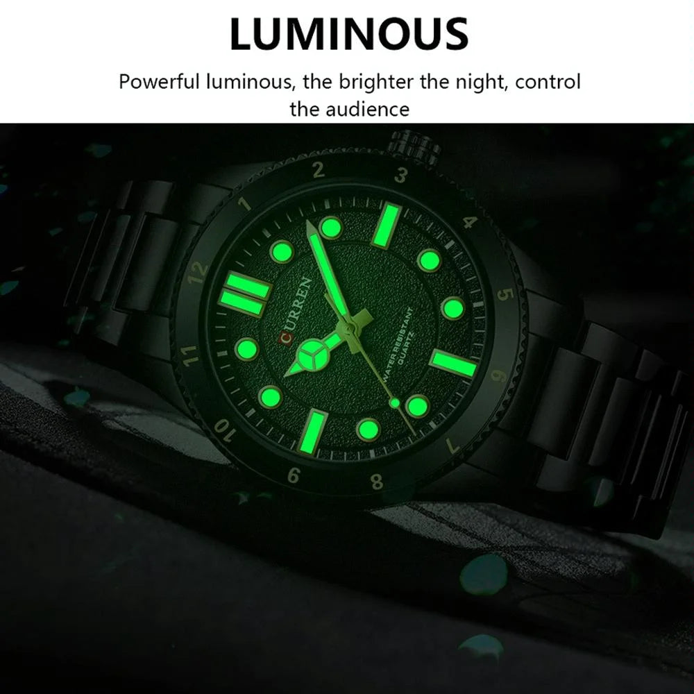 Men Steel Strap Business Quartz Watch - Sporty Design
