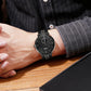 Men Striped Arabic Numeral Mesh Quartz Watch - Horizontal