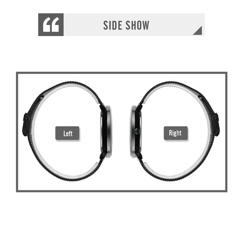 Men Striped Arabic Numeral Mesh Quartz Watch - Horizontal