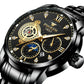 Men Three-eye Hollow Quartz Sports Watch - White Steel
