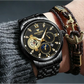 Men Three-eye Hollow Quartz Sports Watch - White Steel