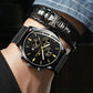 Men Three-eye Luminous Quartz Watch - Black / Gold