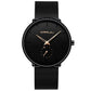 Men Waterproof Quartz Watch with Small Seconds and Mesh