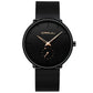 Men Waterproof Quartz Watch with Small Seconds and Mesh
