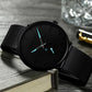 Men Waterproof Quartz Watch with Small Seconds and Mesh