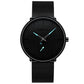 Men Waterproof Quartz Watch with Small Seconds and Mesh
