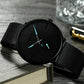 Men Waterproof Quartz Watch with Small Seconds and Mesh