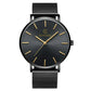 Men Waterproof Steel Mesh Quartz Watch - Ultra-thin