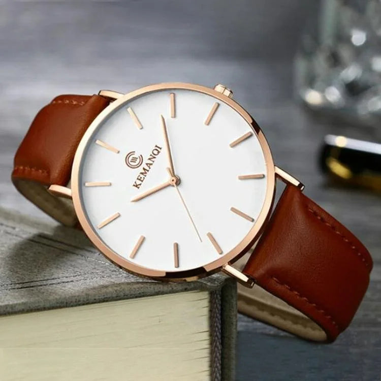 Men Waterproof Steel Mesh Quartz Watch - Ultra-thin