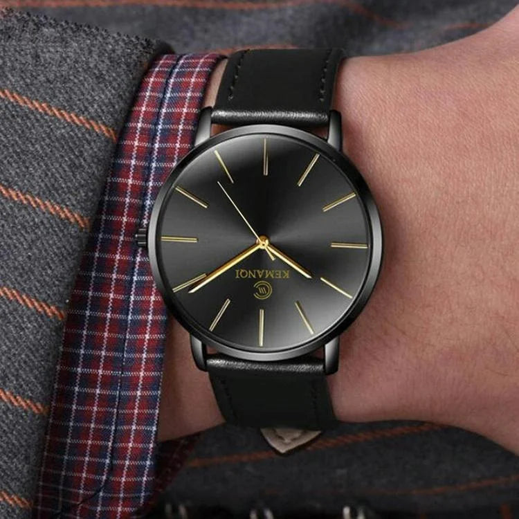 Men Waterproof Steel Mesh Quartz Watch - Ultra-thin