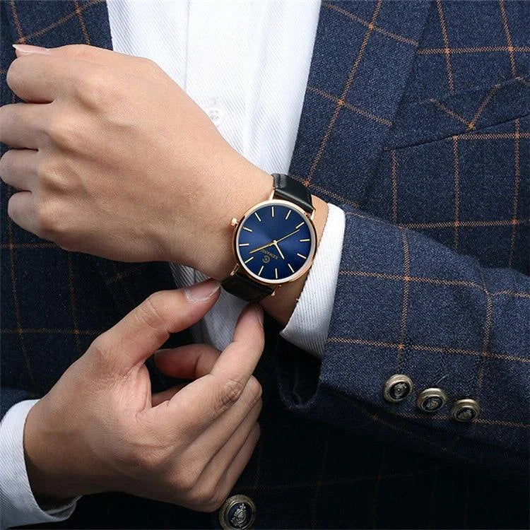 Men Waterproof Steel Mesh Quartz Watch - Ultra-thin
