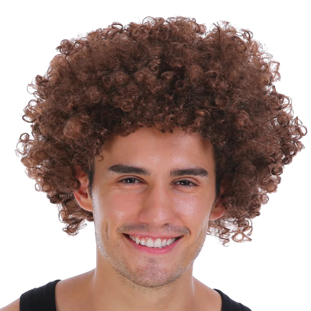 Mens DELUXE AFRO WIG Curly Hair Costume Party Fancy Disco