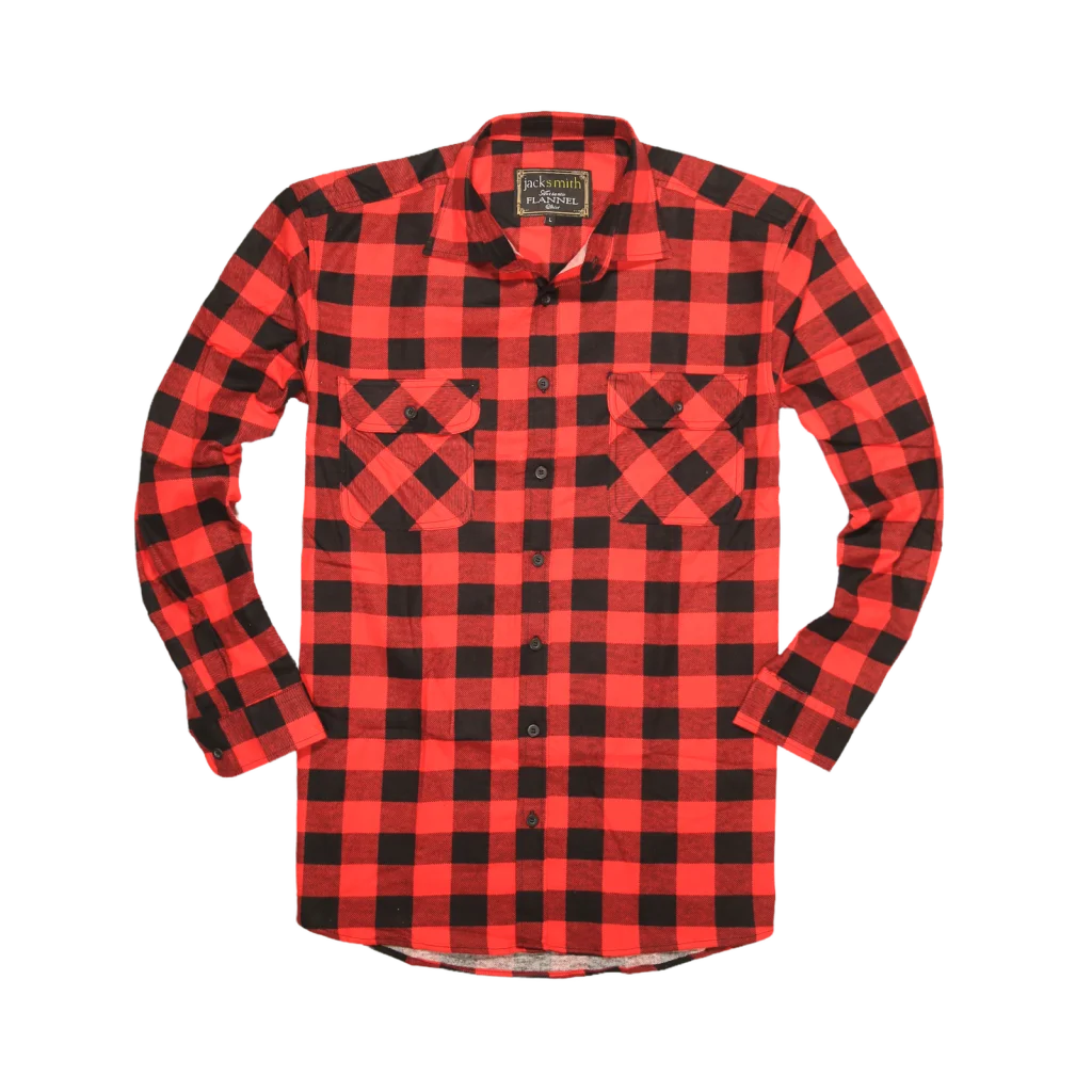 Mens Flannelette Shirt 100% Cotton Check Authentic Flannel