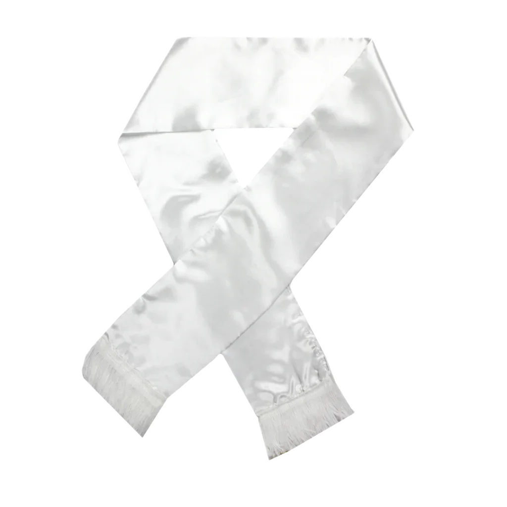 Mens Gatsby 1920s Hollywood Gangster White Scarf Silky Soft