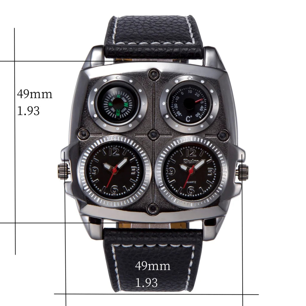 Men s Multi Dial Sports Watch Dual Time