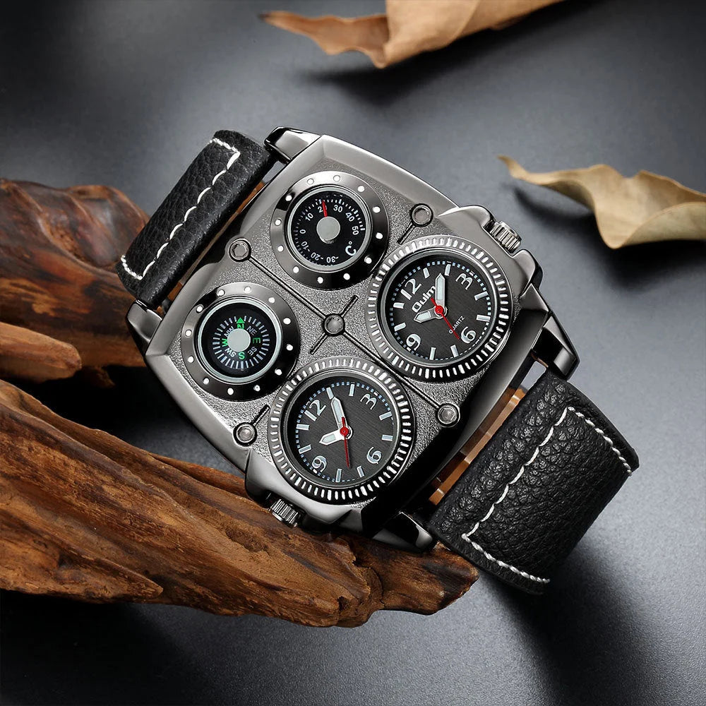 Men s Multi Dial Sports Watch mens dual time