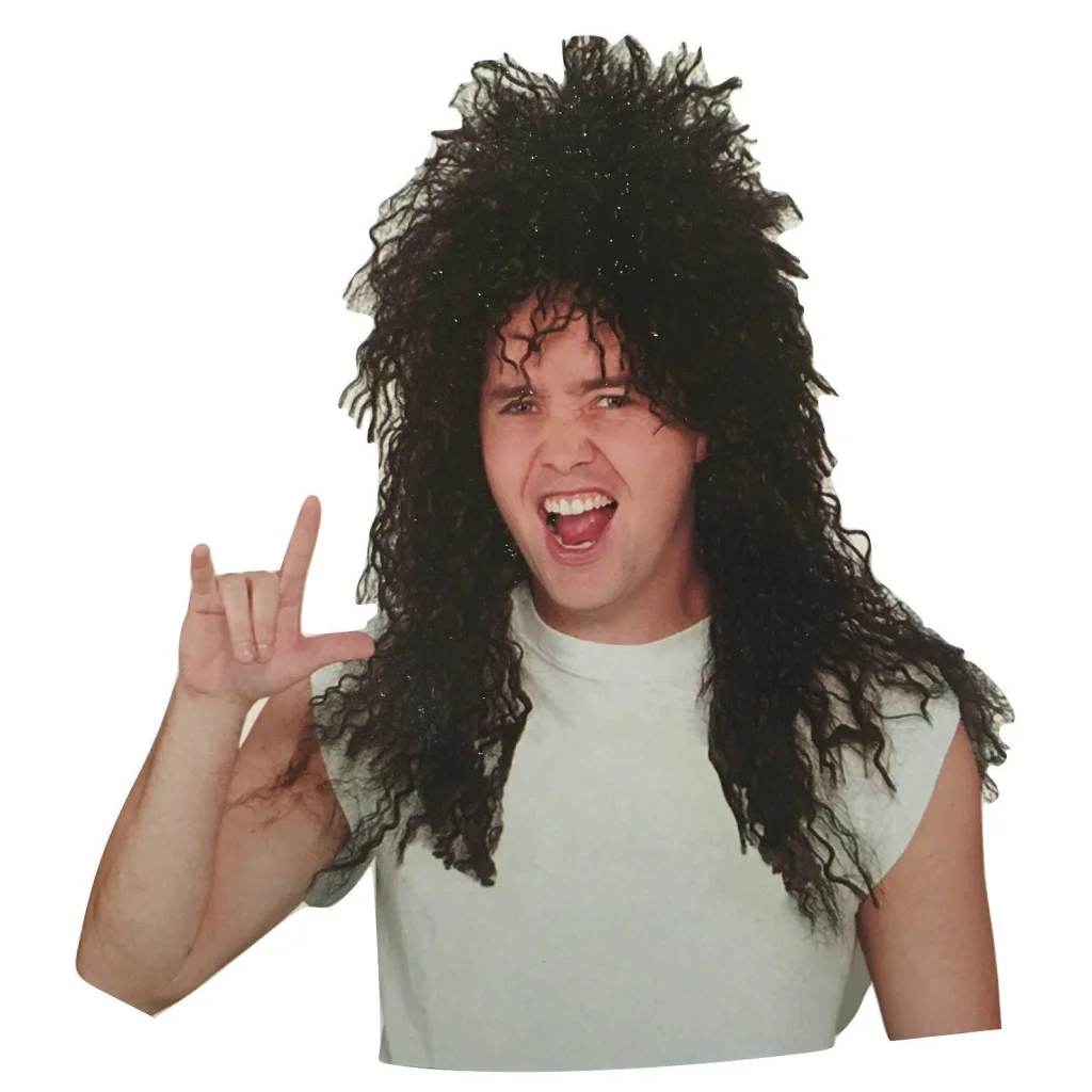 Mens Rock Hip Hop Wig Punk Rockstar 80s Party Costume Dude