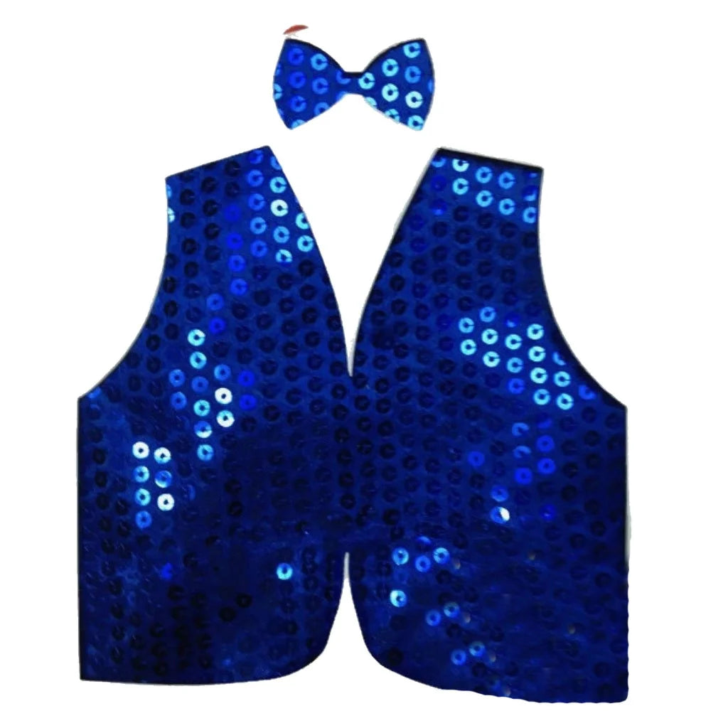 Mens SEQUIN VEST Dance Costume Party Coat Disco Accessory