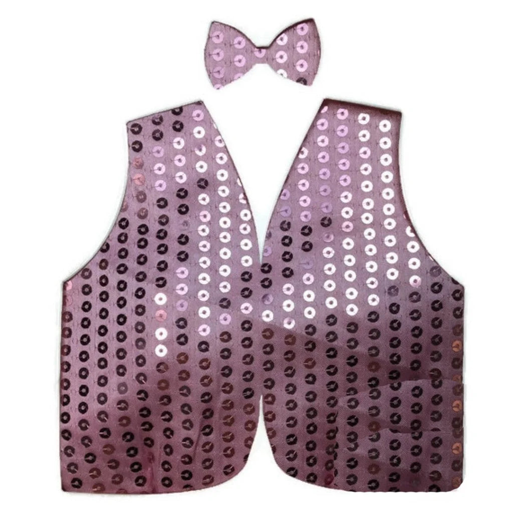 Mens SEQUIN VEST Dance Costume Party Coat Disco Accessory