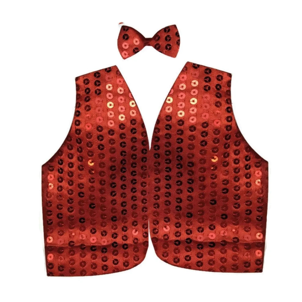 Mens SEQUIN VEST Dance Costume Party Coat Disco Accessory