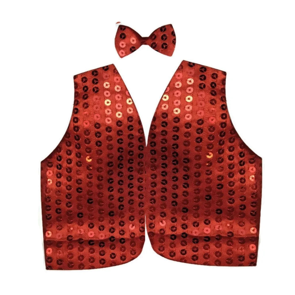 Mens SEQUIN VEST Dance Costume Party Coat Disco Accessory