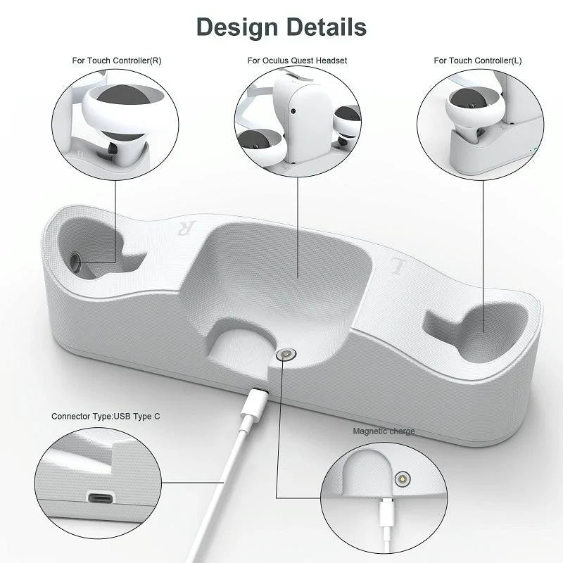 Meta Quest Magnetic Charger With Vr Grip-1969996443796246531