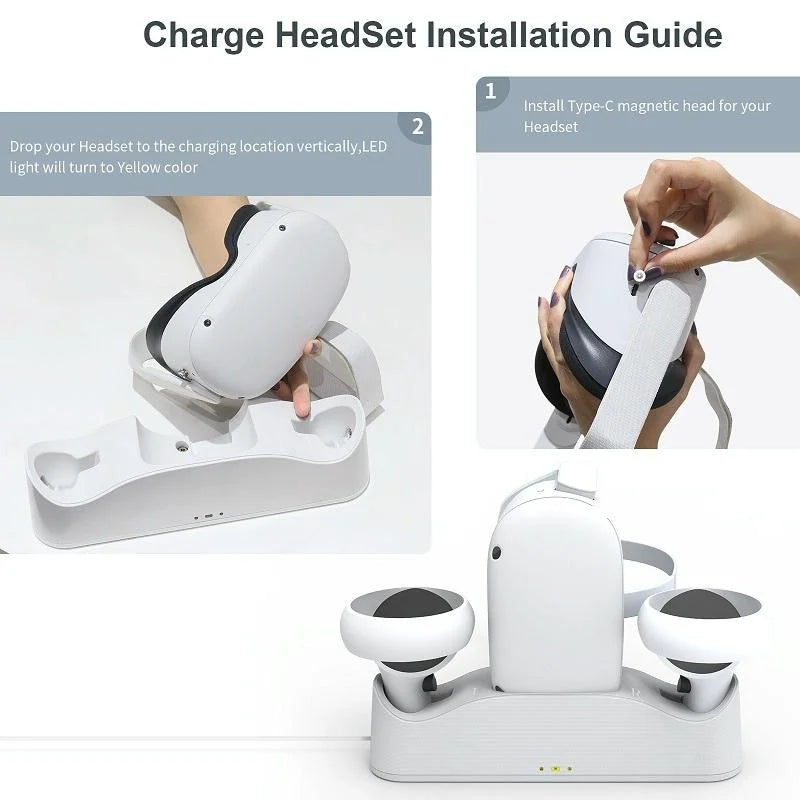 Meta Quest Magnetic Charger With Vr Grip-1969996443796246533