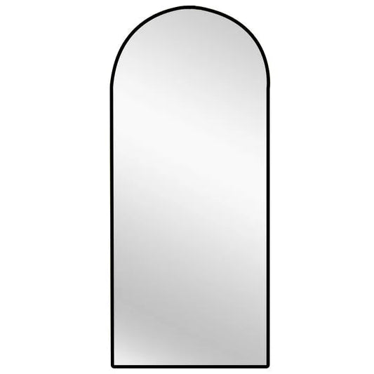 Metal Arch Mirror 80cm x 170cm - Black - Home & Garden >