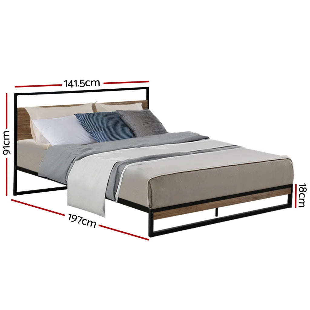 Metal Bed Frame Double Size Mattress Base Platform