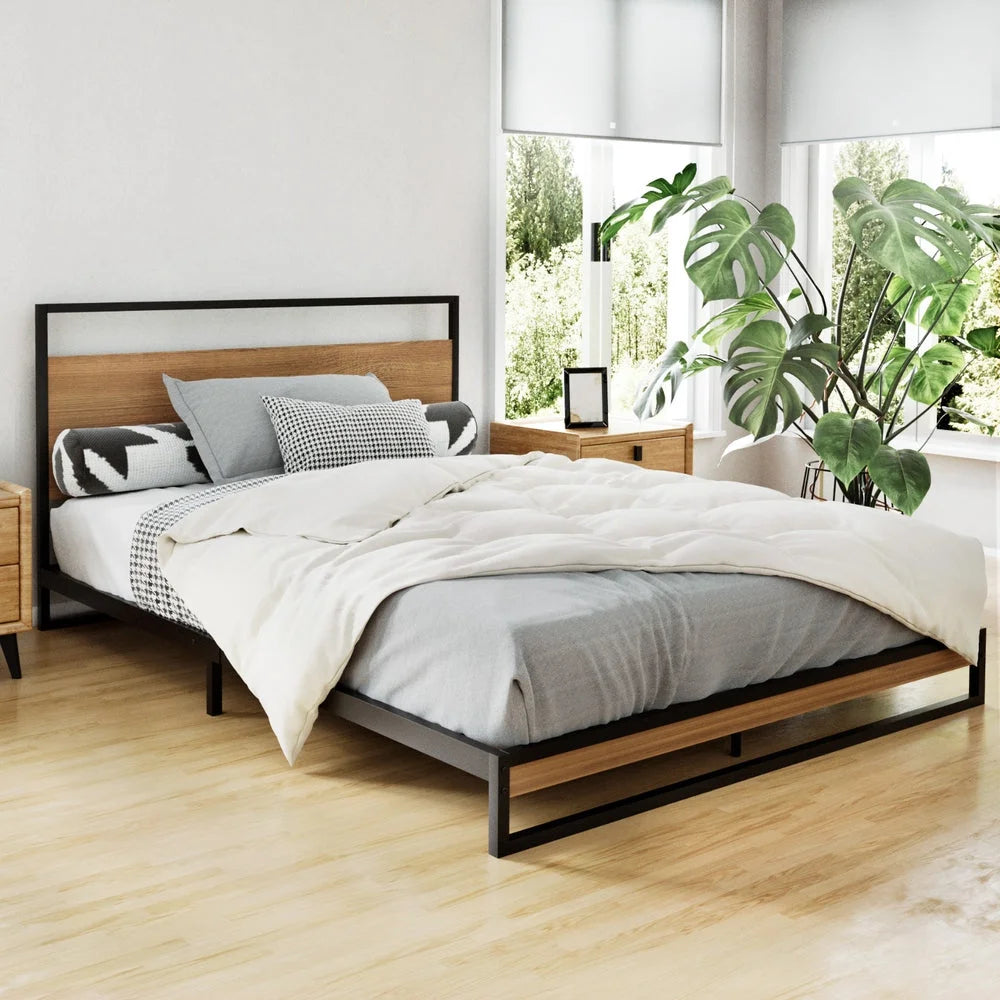Metal Bed Frame Double Size Mattress Base Platform