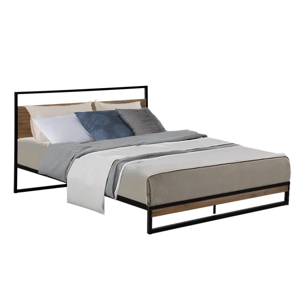 Metal Bed Frame Double Size Mattress Base Platform