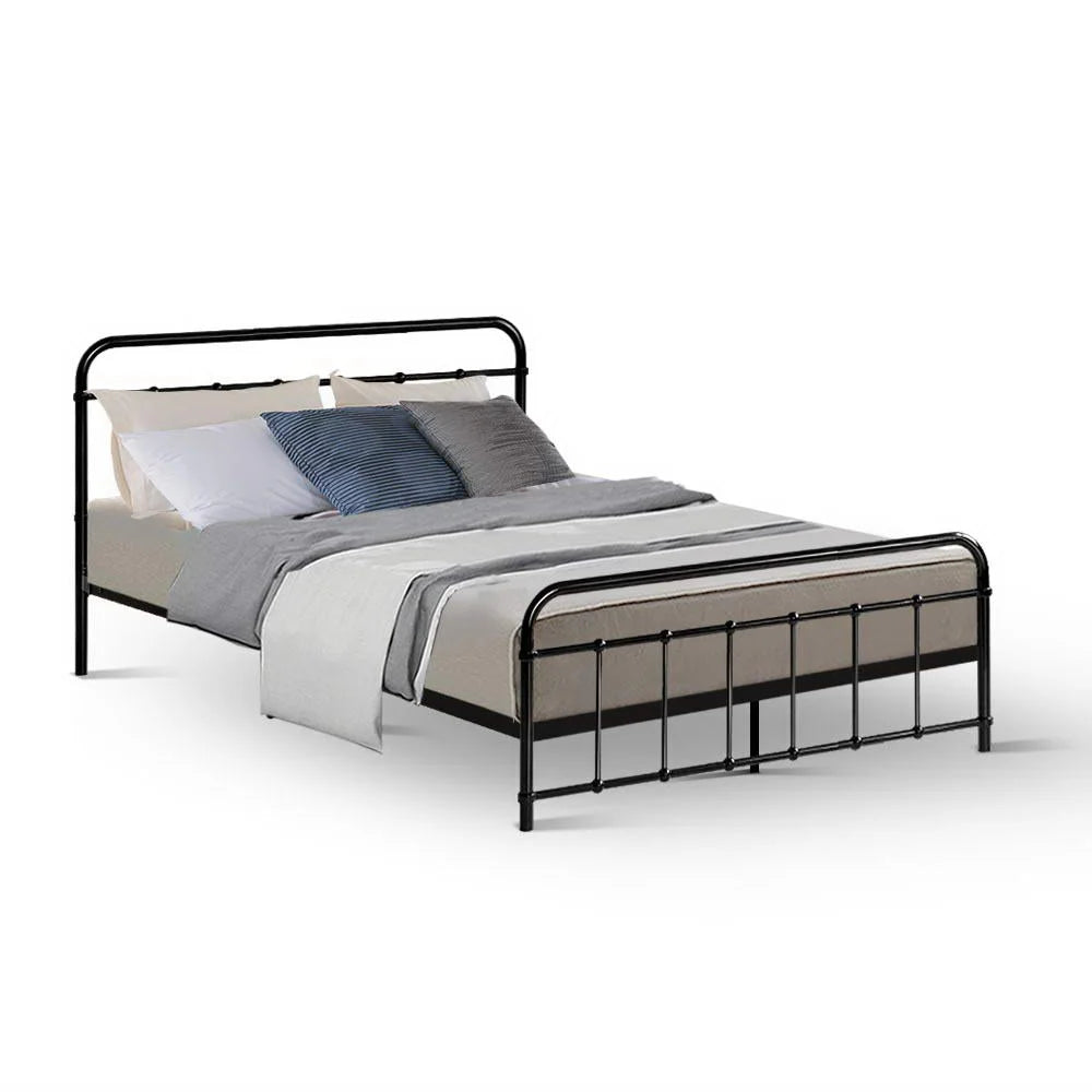 Metal Bed Frame Double Size Platform Foundation Mattress