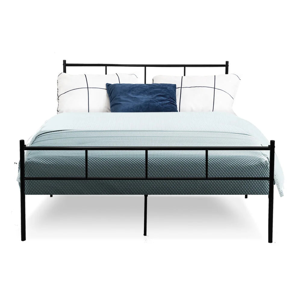 Metal Bed Frame Double Size Platform Foundation Mattress