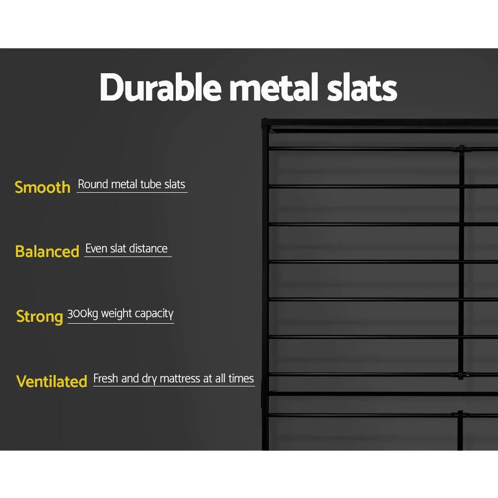 Metal Bed Frame Double Size Platform Foundation Mattress