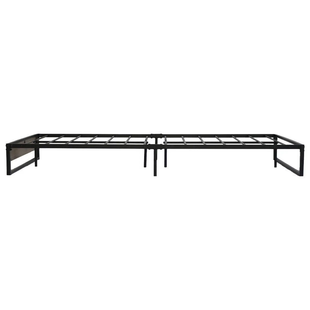 Metal Bed Frame Double Size Wooden Mattress Base Foundation