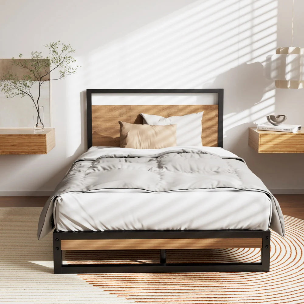 Metal Bed Frame King Single Size Mattress Base Platform