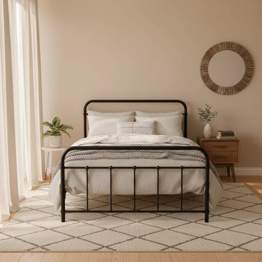 Metal Bed Frame King Single Size Platform Foundation
