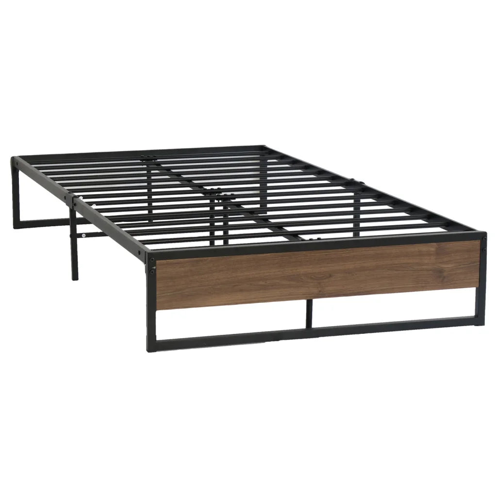 Metal Bed Frame King Single Size Wooden Mattress Base